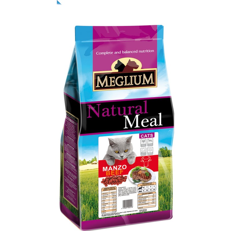 Сухой корм Meglium Adult для привередливых кошек с говядиной