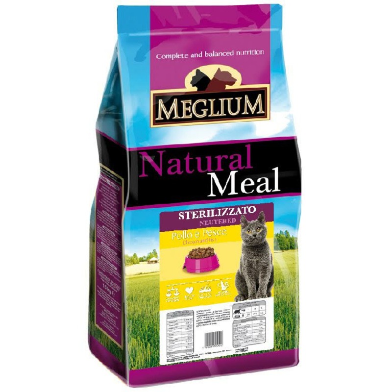 Сухой корм Meglium Neutered для стерилизованных кошек с курицей и рыбой