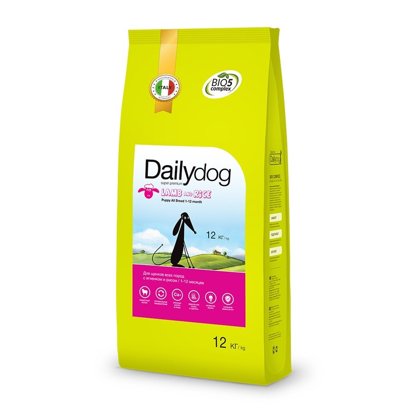 Dailydog Puppy All Breed Lamb and Rice сухой корм для щенков, с ягненком и рисом витамины антиоксиданты минералы atechnutrition premium омега 3