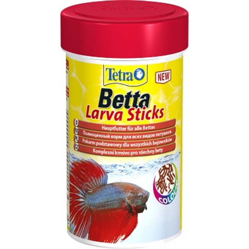 Корм Tetra Betta LarvaSticks для петушков и других лабиринтовых рыб в форме мотыля сухой корм для рыб tetra betta larvasticks 33 г