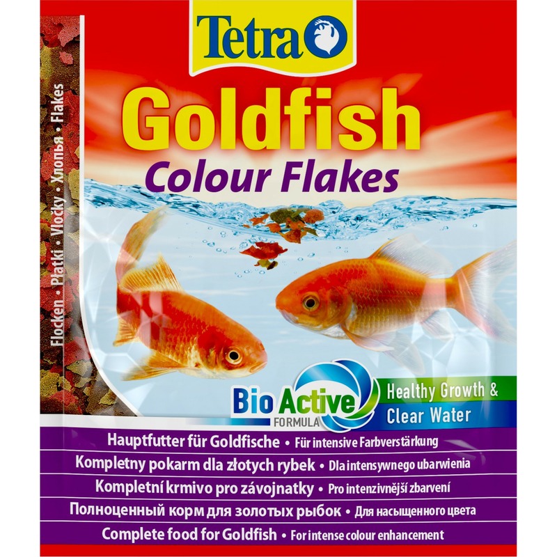 Корм Tetra Goldfish Colour для улучшения окраса золотых рыб в хлопьях - 12 г (саше) корм tetra goldfish colour sticks для улучшения окраса золотых рыбок в палочках 100 мл
