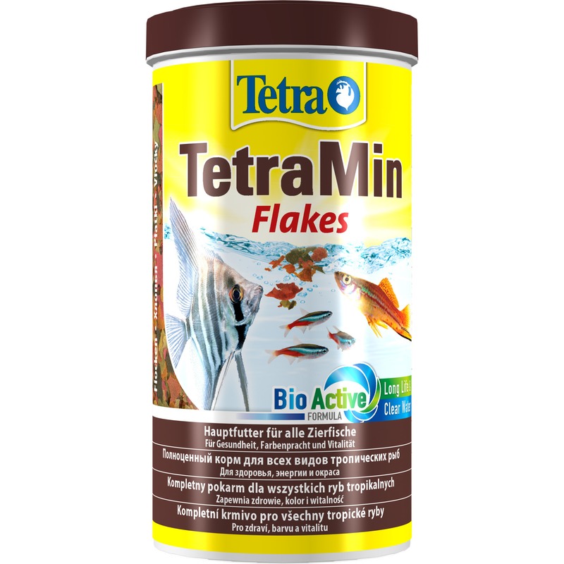 Корм Tetra Min для всех видов рыб в виде хлопьев - 1 л корм для рыб tetra min для всех видов рыб в виде хлопьев 1л