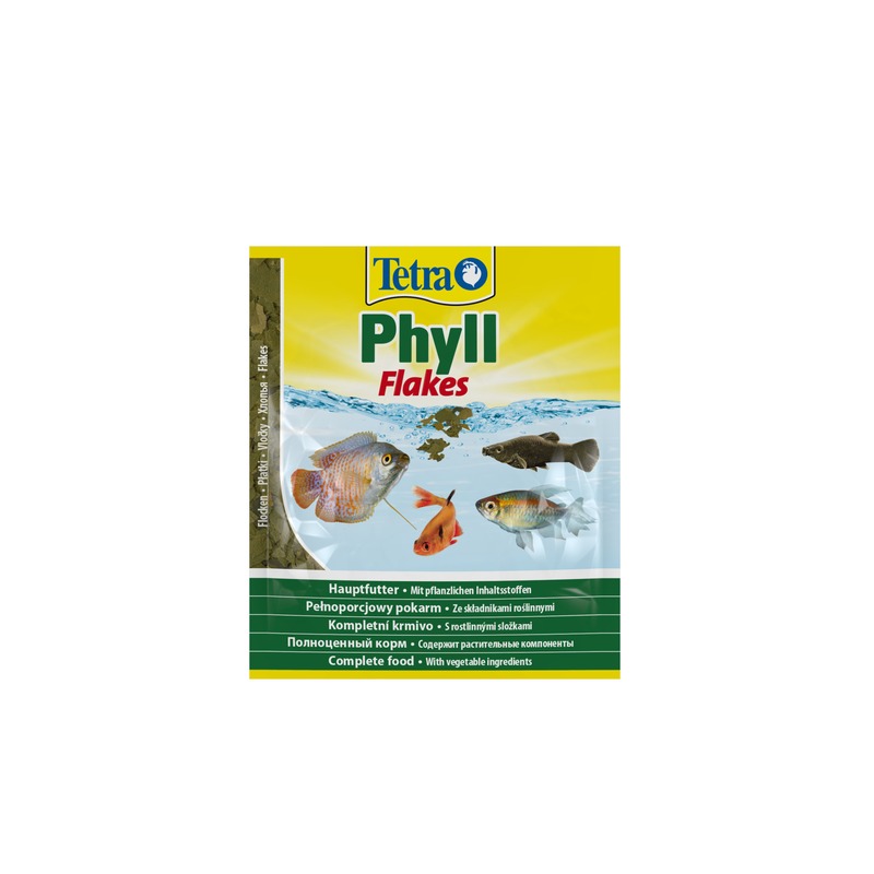 Корм Tetra Phyll для всех видов рыб растительные хлопья - 12 г (саше)