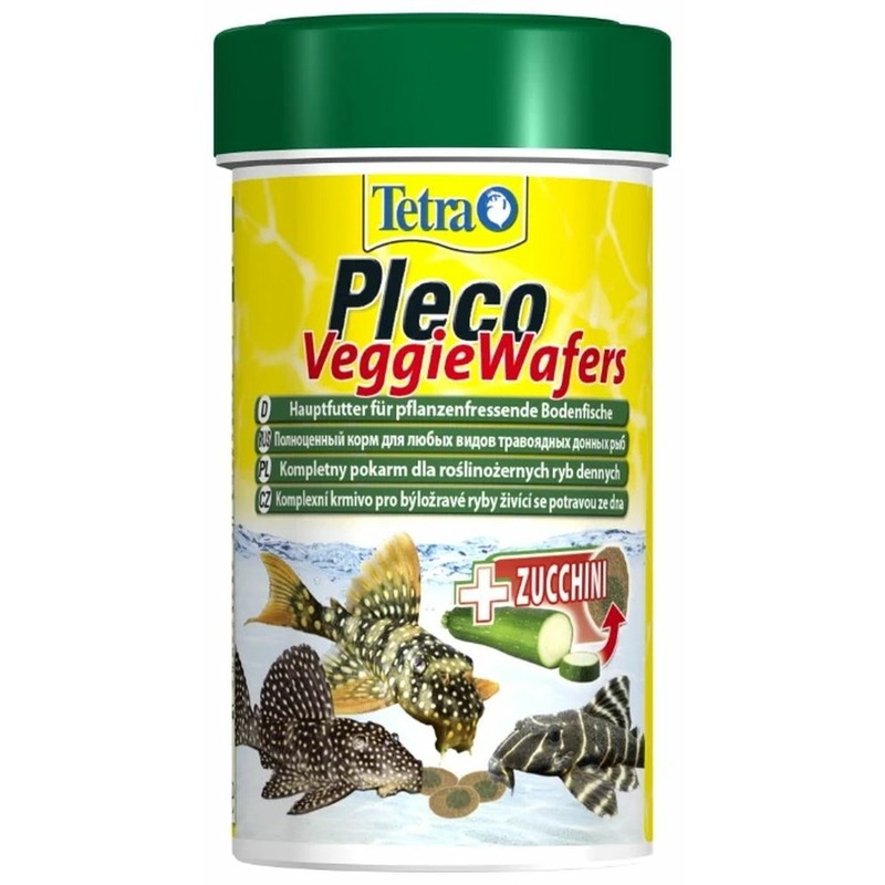 Корм Tetra Pleco Veggie Wafers пластинки для донных рыб с добавлением цуккини - 100 мл