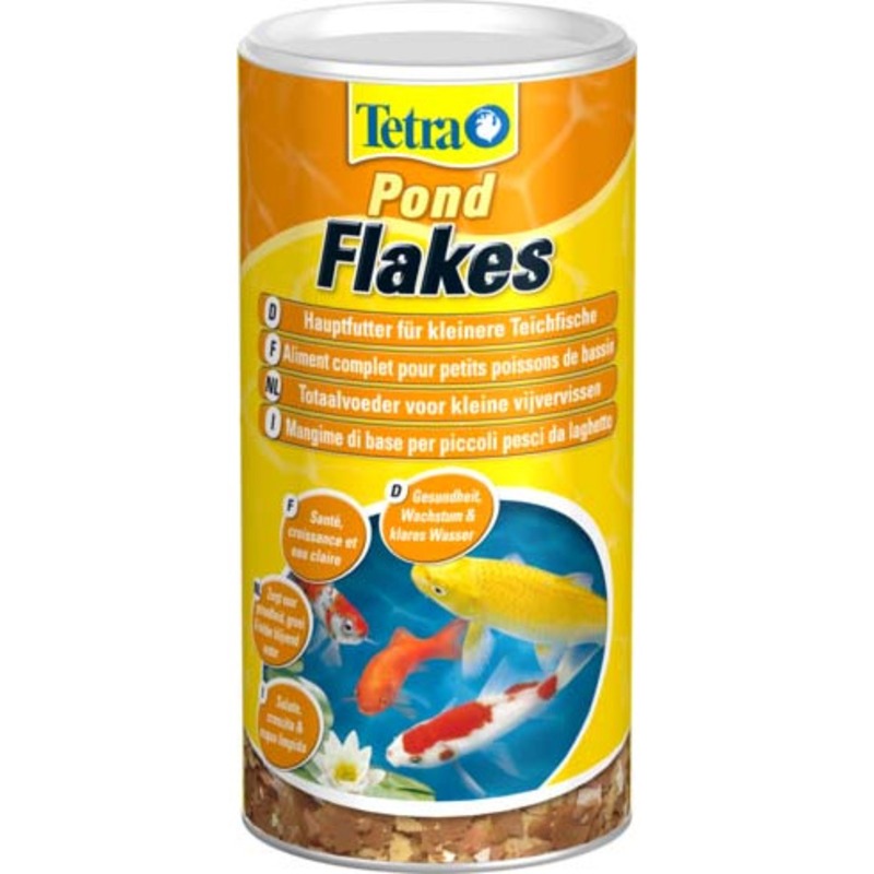 Корм Tetra Pond Flakes для прудовых рыб в хлопьях - 1 л корм tetra pond color sticks для прудовых рыб палочки для окраски 4 л
