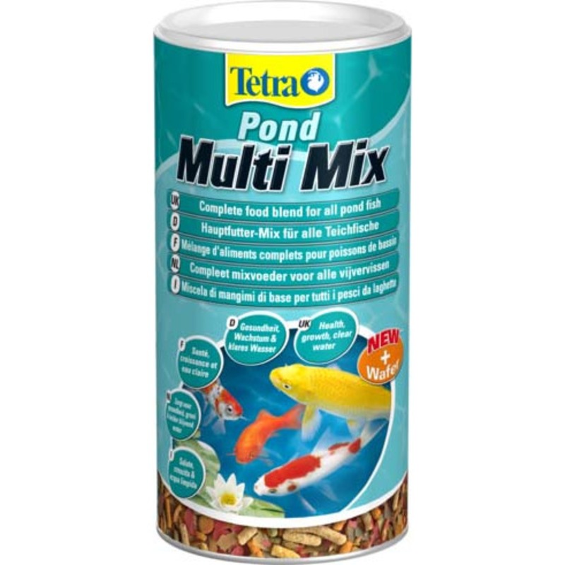 Корм Tetra Pond MultiMix для прудовых рыб (гранулы, хлопья, таблетки, гаммарус) - 1 л tetra корма tetra корма растительный корм для декоративных рыб чипсы 18 г