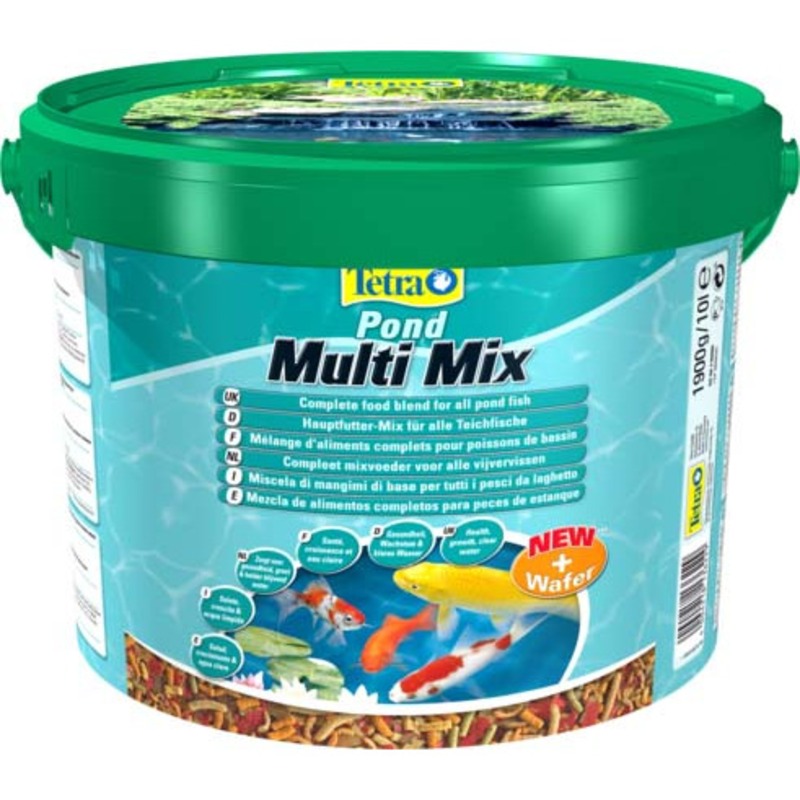 цена Корм Tetra Pond MultiMix для прудовых рыб (гранулы, хлопья, таблетки, гаммарус)