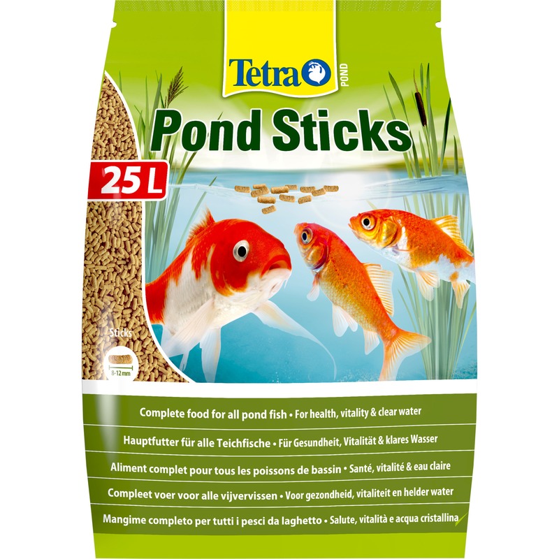 корм для рыб tetra pond sticks 1 86 кг Корм Tetra Pond Sticks для прудовых рыб в палочках - 25 л