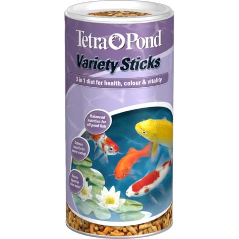 Корм Tetra Pond Variety Sticks для прудовых рыб 3 вида палочек - 1 л корм tetra pond color sticks для прудовых рыб палочки для окраски 4 л