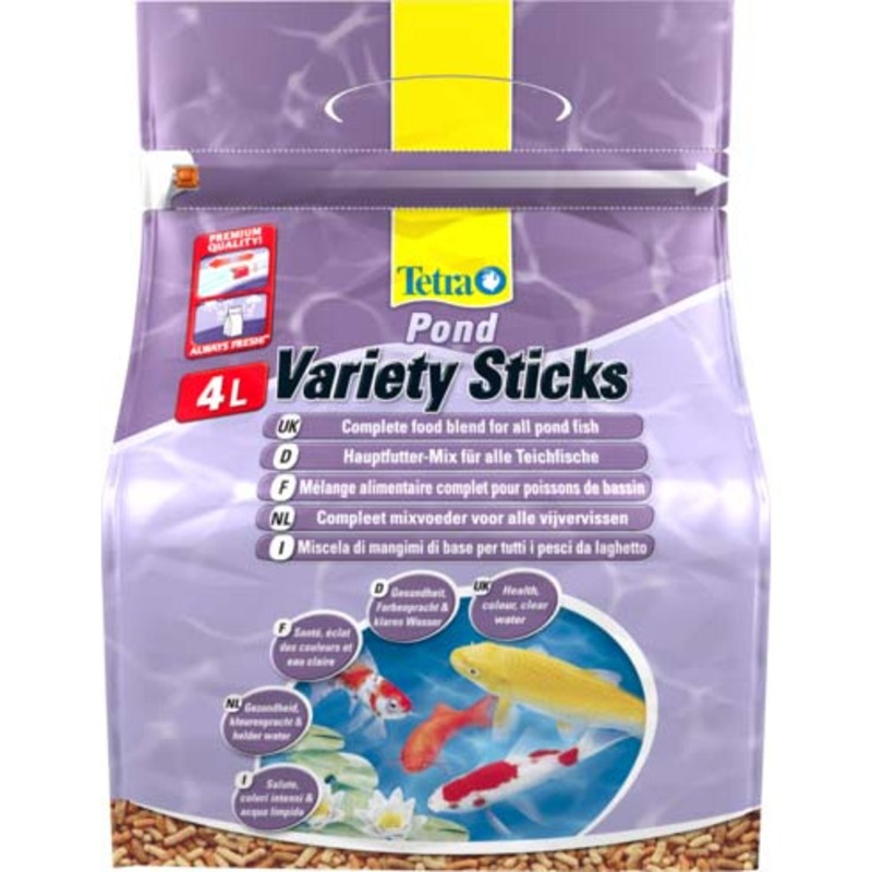 Корм Tetra Pond Variety Sticks для прудовых рыб 3 вида палочек - 4 л корм tetra pond color sticks для прудовых рыб палочки для окраски 4 л