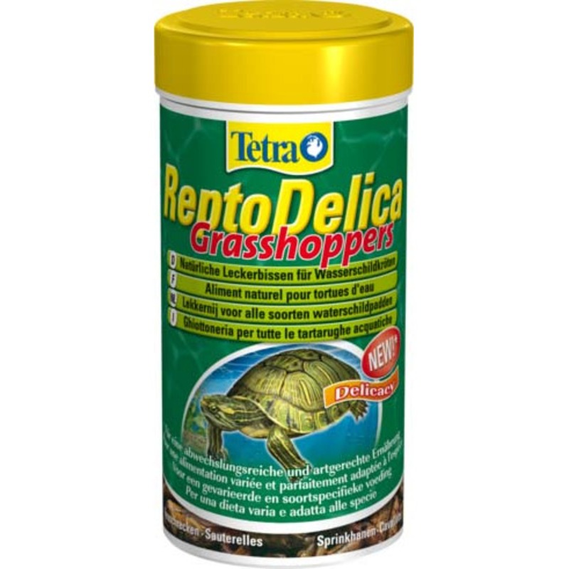 Лакомство Tetra ReptoDelica Grasshoppers для водных черепах (кузнечики) - 250 мл лакомство tetra reptomin delica shrimps креветки для водных черепах 1 л