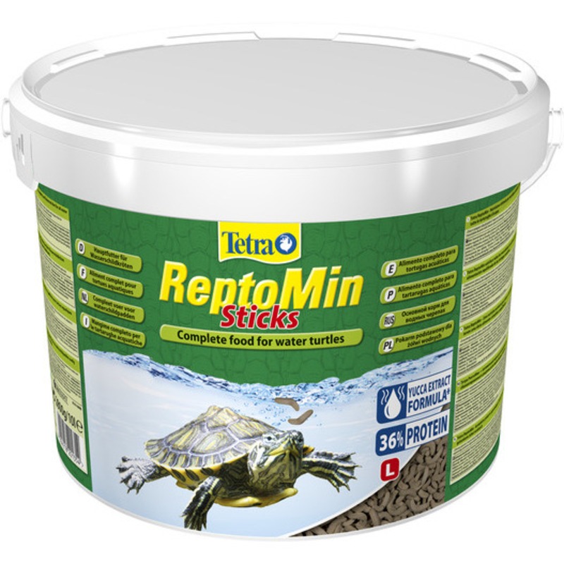 корм для черепах tetra reptomin sticks l в виде палочек для водных черепах 1000мл Корм Tetra ReptoMin для водных черепах в виде палочек - 10 л (ведро)