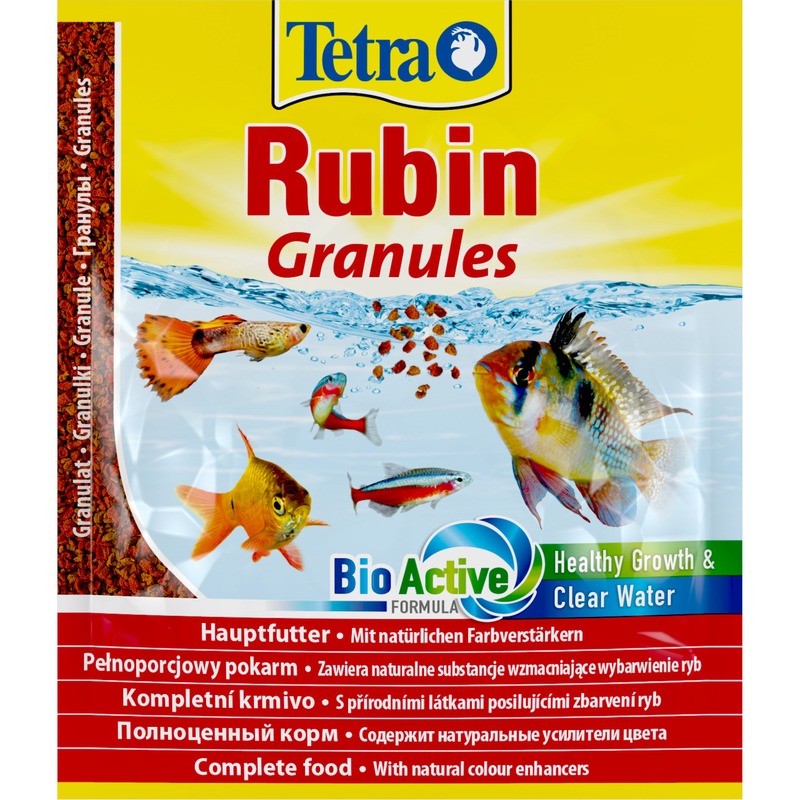 Корм Tetra Rubin Granules для улучшения окраса всех видов рыб в гранулах - 15 г (саше) корм tetra betta granules для рыб в гранулах 5 г саше