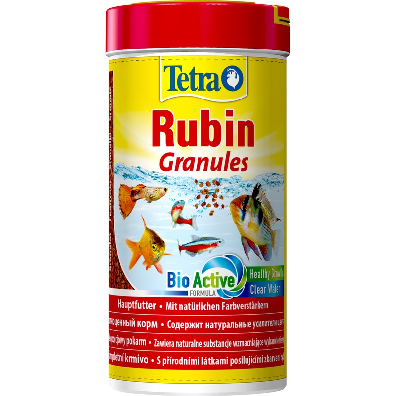 Корм Tetra Rubin Granules для улучшения окраса всех видов рыб в гранулах - 250 мл корм для рыб tetra rubin для улучшения окраса 1 л