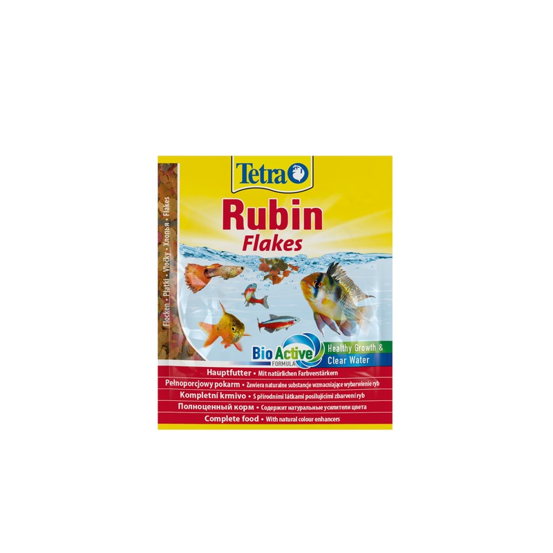 Корм Tetra Rubin для улучшения окраса всех видов рыб в хлопьях - 12 г (саше) корм для рыб tetra rubin для улучшения окраса 1 л