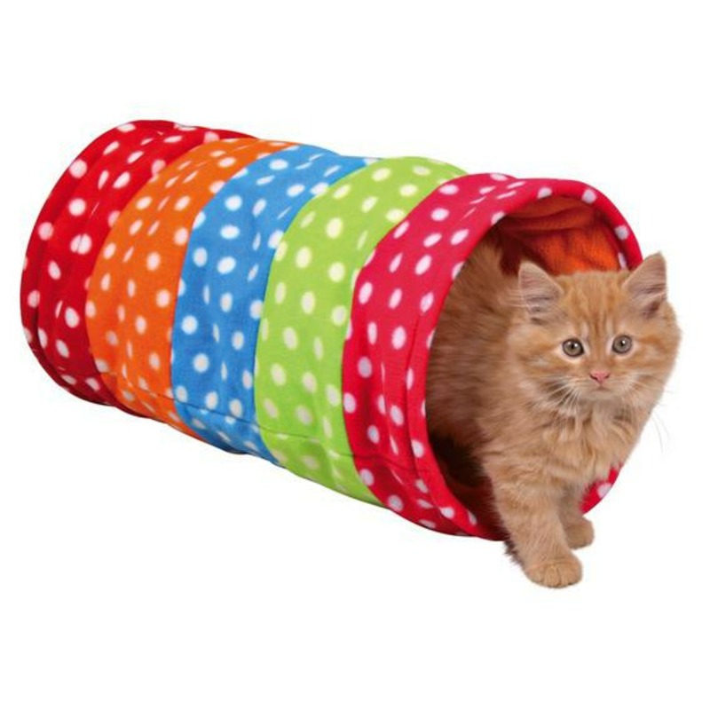цена Тоннель Trixie для кошек в горошек 25х50 см флисовый