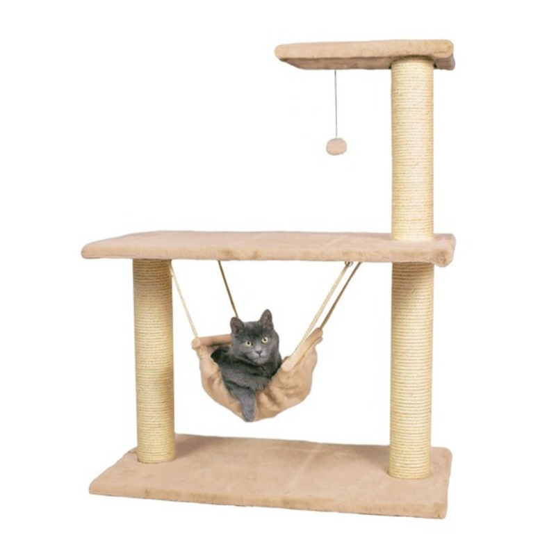 Trixie Домик для кошки Morella, 96 см, плюш, бежевый trixie домик для кошки zamora с рисунком кошачьи лапки 61 см бежевый