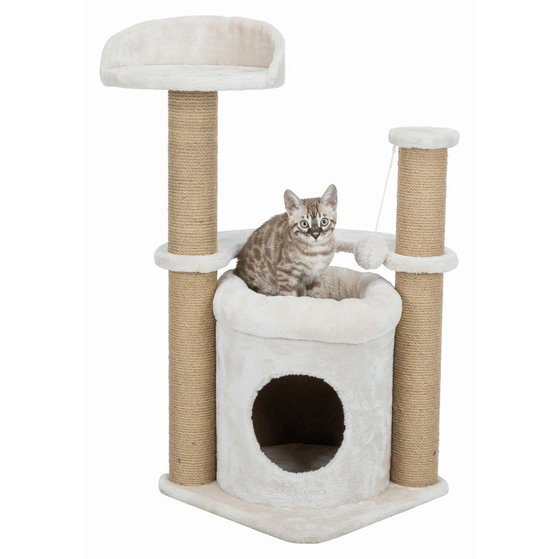 Trixie Домик для кошки Nayra, 83 cм, бежевый trixie домик для кошки zamora с рисунком кошачьи лапки 61 см бежевый