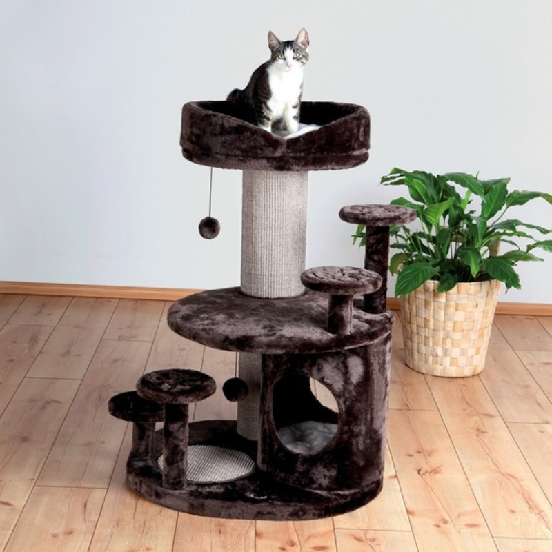Trixie Домик для кошки Сеньор кот - Эмиль, 96 см, коричневый/бежевый trixie домик для кошки morella 96 см плюш бежевый