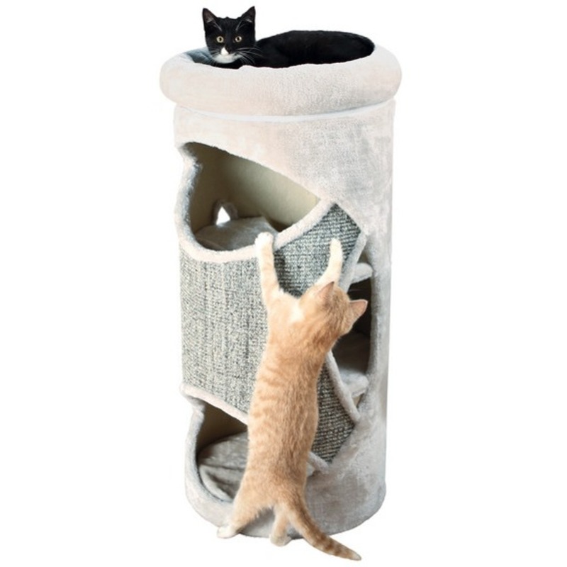 Trixie Домик-когтеточка Gracia, 85 см, светло-серый trixie домик для кошки marlena 151 см светло серый