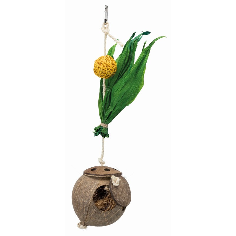 Trixie Гнездо из кокоса на сизалевой верёвке, 35 cм trixie игрушка на верёвке деревянная разноцветная 18×35 см