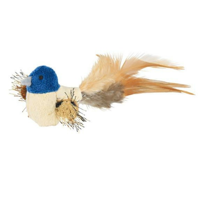 цена Trixie Игрушка для кошек Птичка, 8 см, плюш/перья