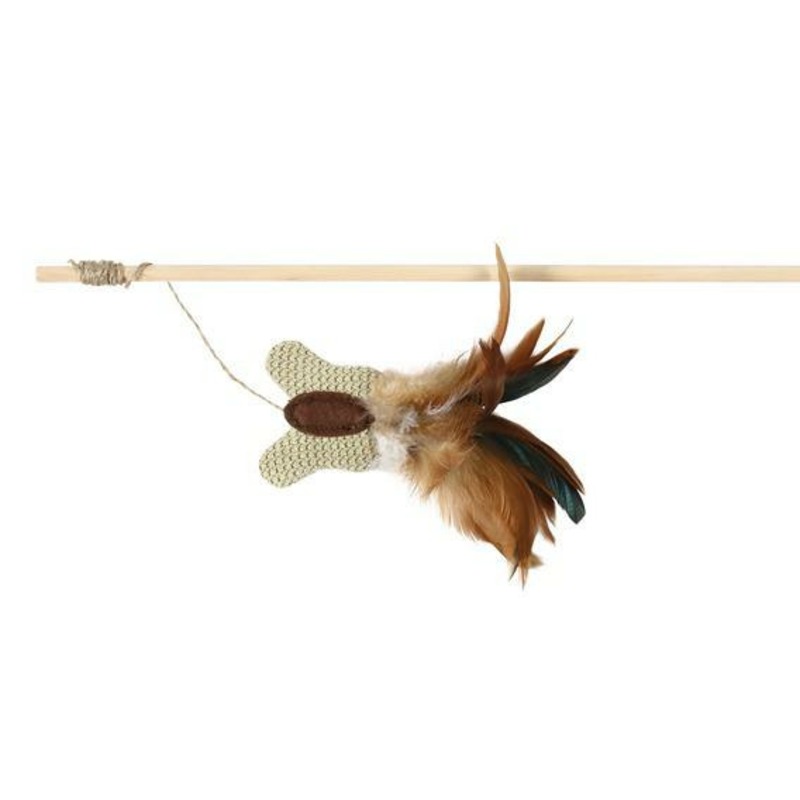 цена Trixie Игрушка для кошки Удочка с бабочкой, 45 см, текстиль/перья.