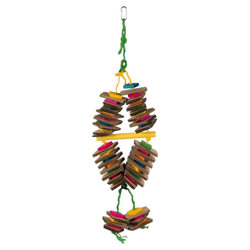 Trixie Игрушка на верёвке деревянная, разноцветная, 18×35 см trixie игрушка для птиц деревянная разноцветная 35 см