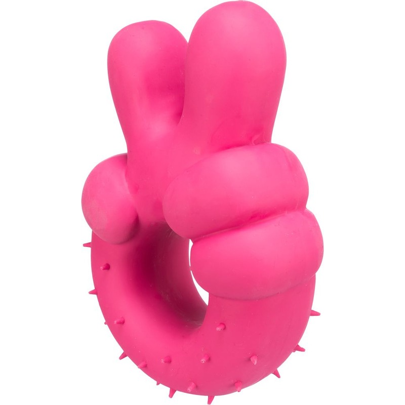 Trixie игрушка Peace sign для собак, латекс, 14см для всех возрастов для всех пород Китай 1 уп. х 1 шт. х 0.26 кг, цвет розовый, размер Для всех пород