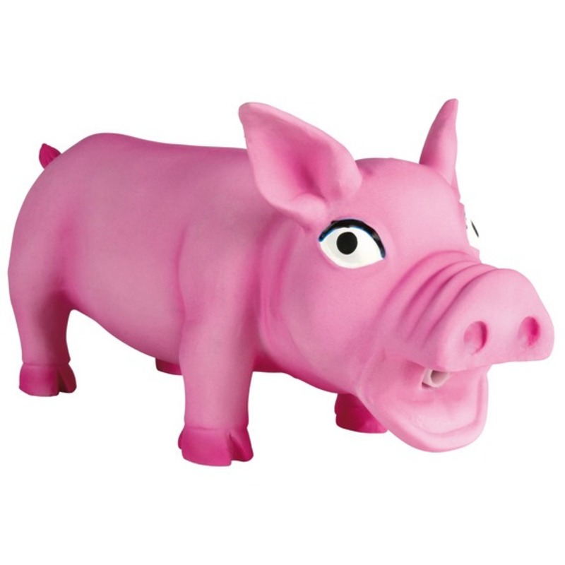 Trixie Игрушка Свинка 17 см, хрюкающая, латекс trixie игрушка для собак свинка хрюкающая 17 см