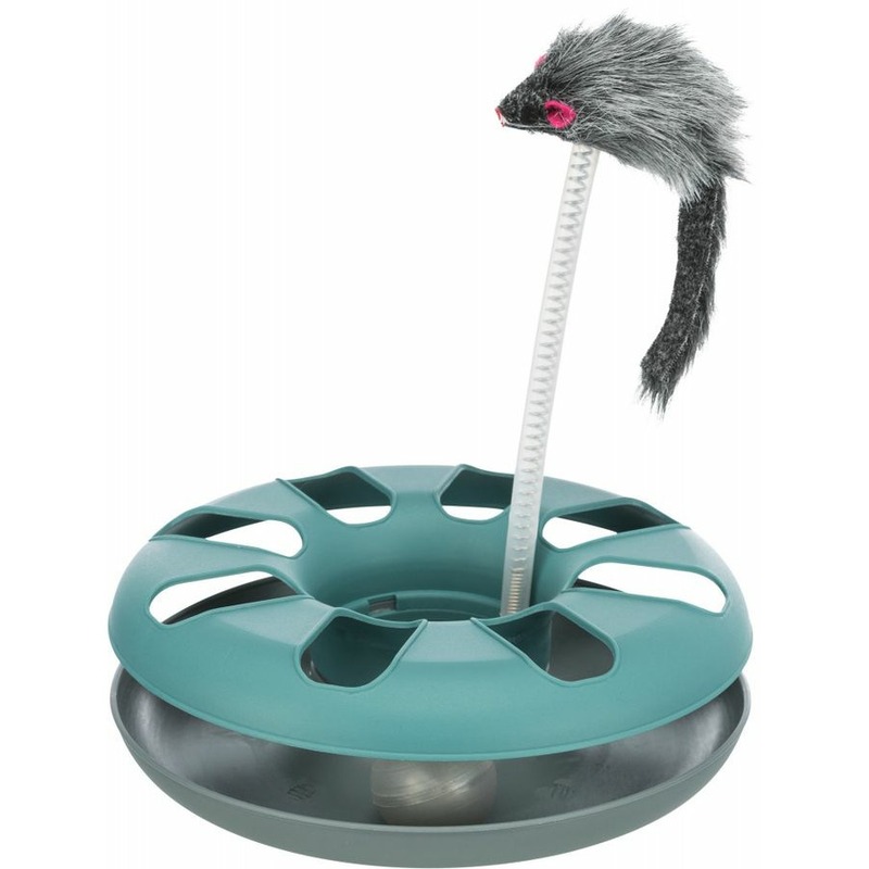 Trixie Игрушка-трек с мышкой для кошек, 24-29 см, пластик высокоскоростной шариковый трек магнитный трек шар игрушка пинбол гироскоп кубик на кончик пальца спиральная игрушка