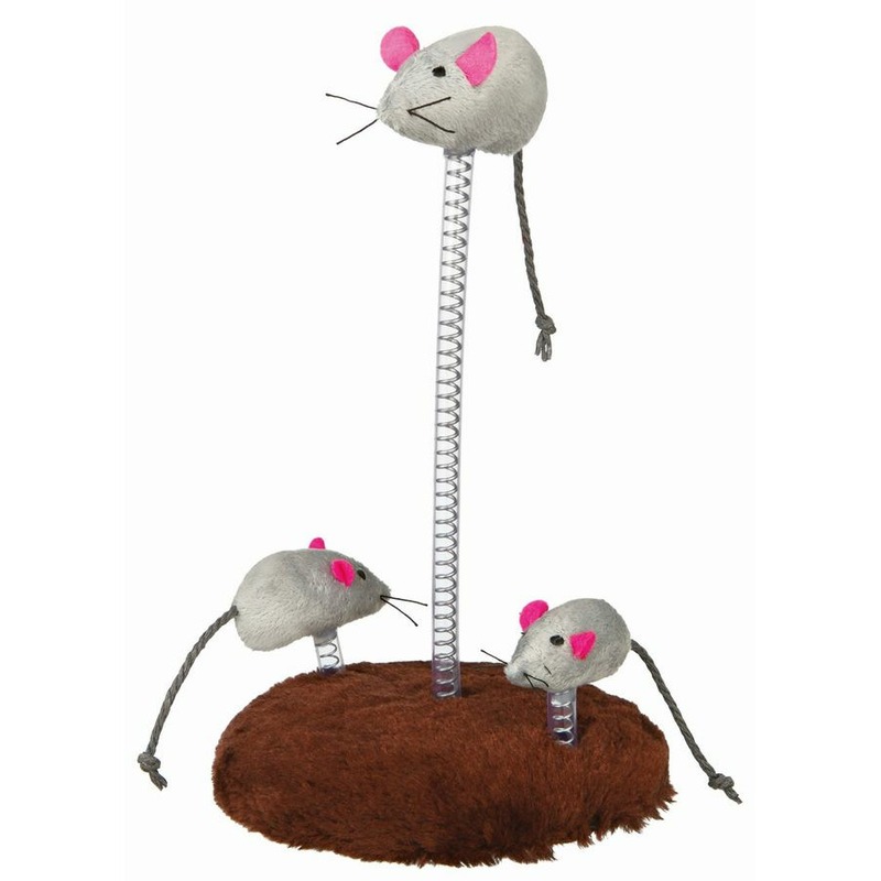 Trixie Мышь на подставке для кошек игрушка для кошек trixie мышь на резинке крепящаяся на дверной проем 8см