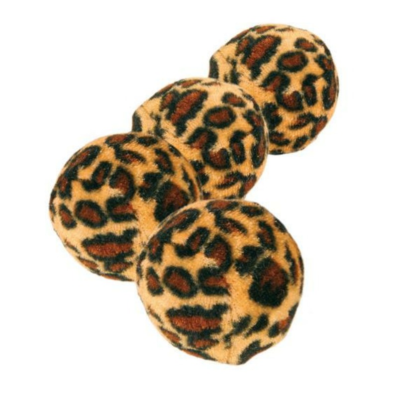 цена Trixie Набор мячиков для кошек Леопард, Ф3,5 см, 4 шт