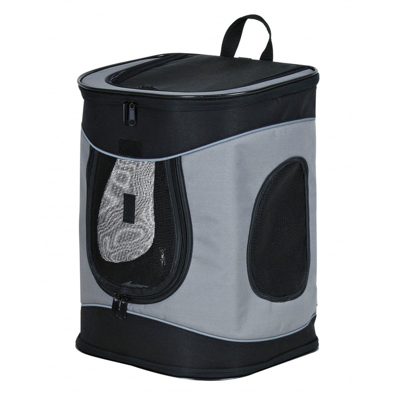 Trixie Переноска-рюкзак Timon, 34×44×30 см, чёрный/серый trixie переноска holly 50×30×30 см нейлон чёрный серый