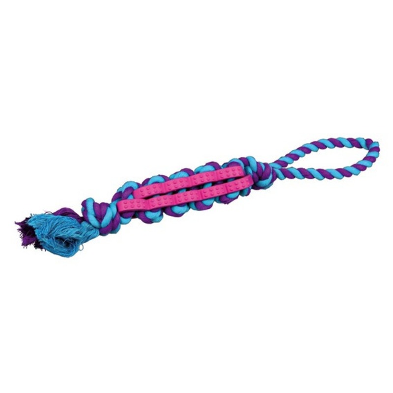 Trixie Узлы на верёвке Denta Fun, 4 см/37 см, резина/хлопок, цвет в ассортименте trixie кольцо denta fun с запахом мяты резина ф 12 см