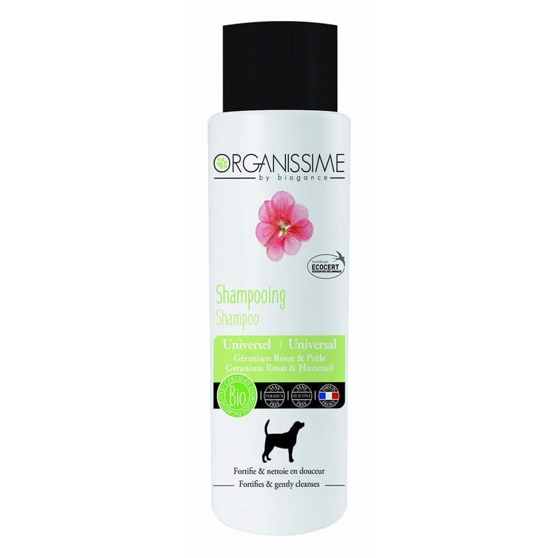 цена Укрепляющий универсальный органический мини эко-шампунь Universal Shampoo Organissime by Biogance для собак всех пород с экстрактом розовой герани и хвоща полевого - 50 мл