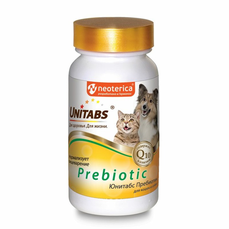 Unitabs Prebiotic для кошек и собак минеральная кормовая добавка юпитер хелавит с для собак и кошек 70мл