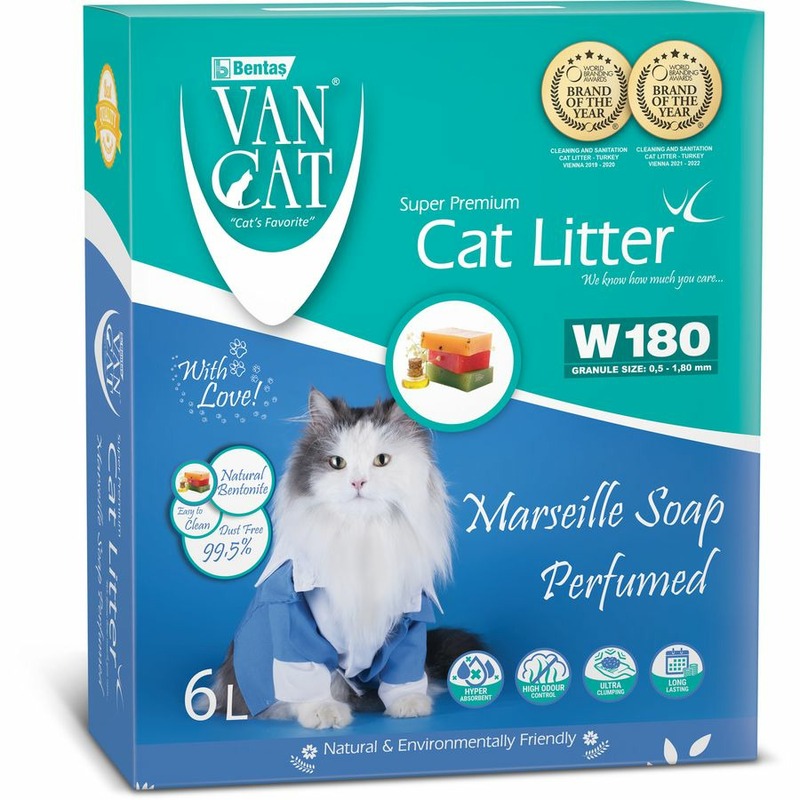 Van Cat Marsilla Soap наполнитель для кошек, 100% натуральный, комкующийся, без пыли, с ароматом марсельского мыла - 6 л, 5,1 кг