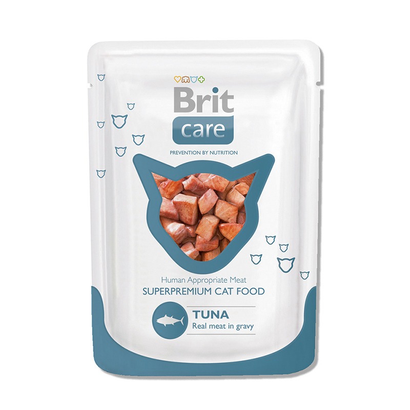 Brit Care Tuna влажный корм для кошек, с тунцом, кусочки в соусе, в паучах - 80 г