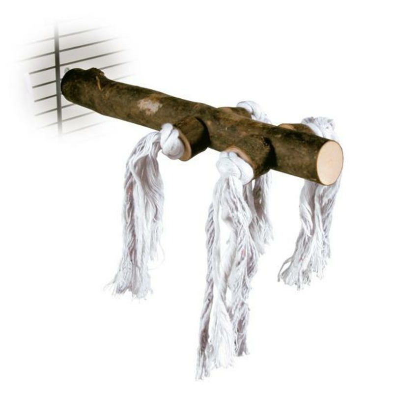 Жердочкa Trixie для птиц с веревкой 25 см деревянная цена и фото