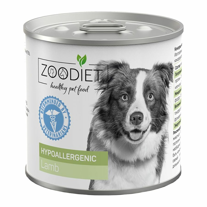 Zoodiet Hypoallergenic влажный корм для собак, склонных к аллергии, с ягненком, в консервах - 240 г savita влажный корм для собак с ягненком и морковью в консервах 240 г