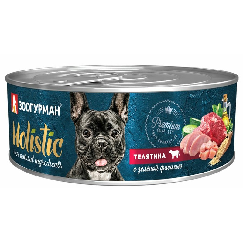 Зоогурман Holistic влажный корм для собак, паштет с телятиной и зеленой фасолью, в консервах - 100 г зоогурман holistic влажный корм для собак паштет с ягненком рисом и овощами в консервах 100 г