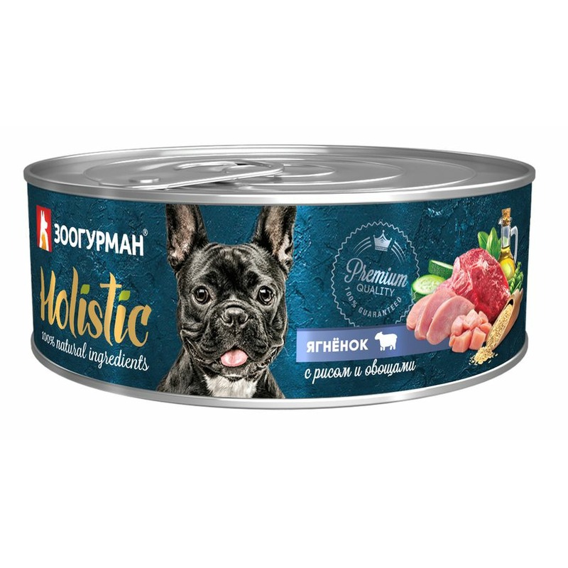 Зоогурман Holistic влажный корм для собак, паштет с ягненком, рисом и овощами, в консервах - 100 г
