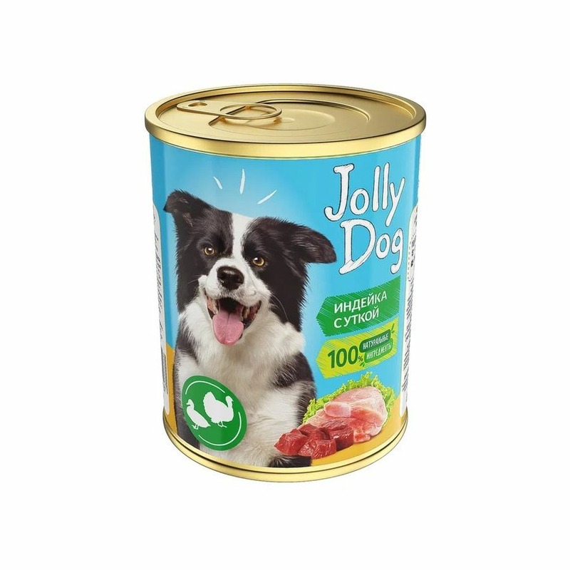 Зоогурман Jolly Dog влажный корм для собак, фарш из индейки с уткой, в консервах - 350 г, размер Для всех пород ZG-1167 - фото 1