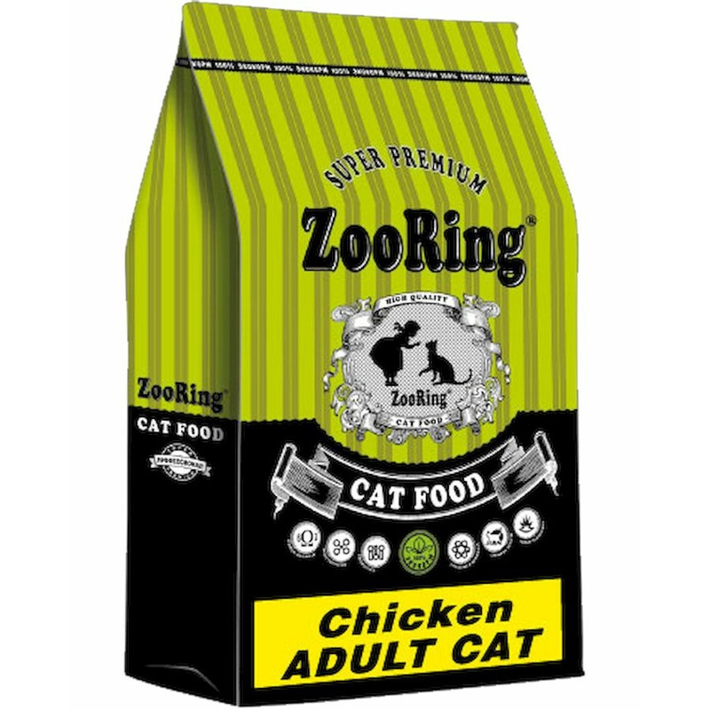 Zooring Adult Cat Chicken сухой корм для взрослых кошек всех пород для кожи и шерсти с цыпленком - 10 кг