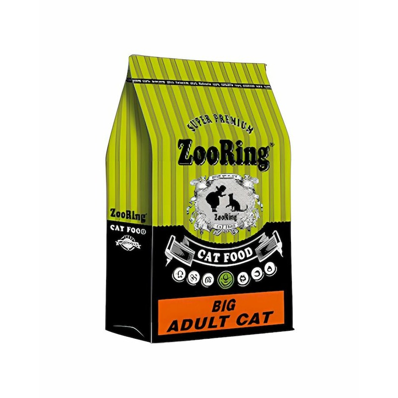 Zooring Big Adult Cat 32/18 сухой корм для взрослых кошек крупных пород с индейкой и лососем - 10 кг