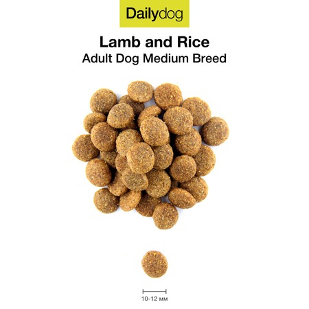 Dailydog Adult Medium Breed Lamb and Rice сухой корм для собак средних пород, с ягненком и рисом - 12 кг Гранулы Превью